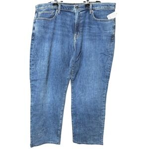 Lands End Square Rigger Traditional Fit Mens Jeans Blue Denim 42x32 Straight Leg